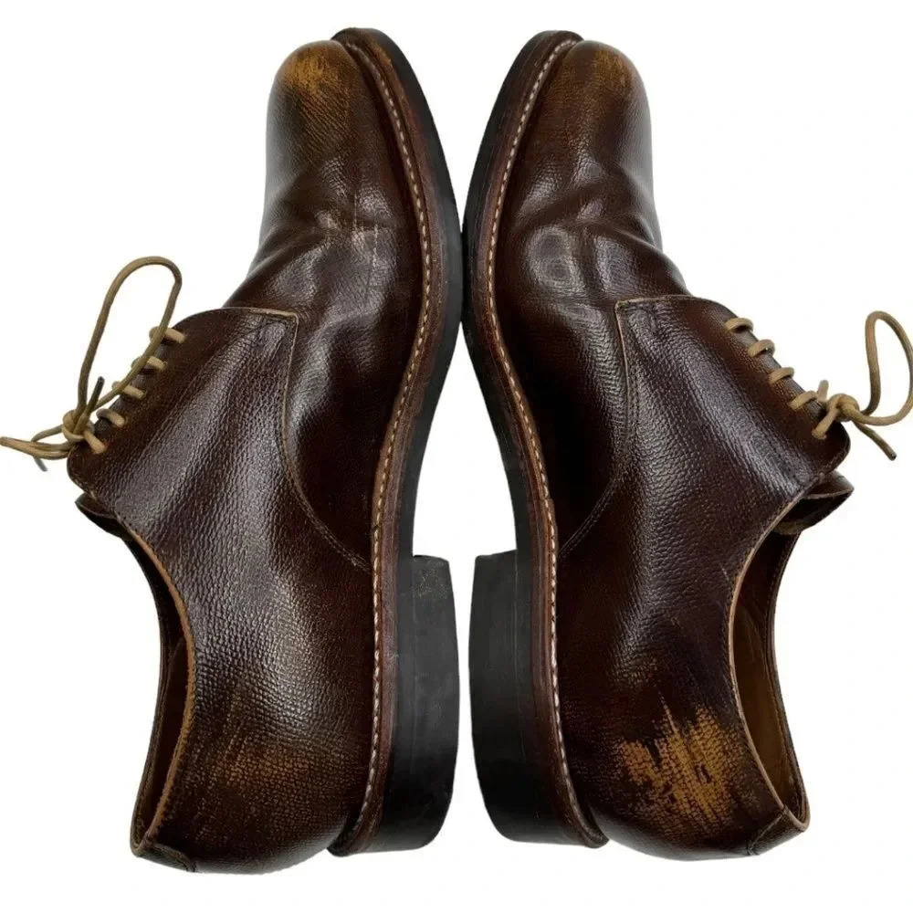 Grenson Curtis Derby Shoes Brown Leather Goodyear Welted Men’s US 9 UK 8.5 - Picture 5 of 15